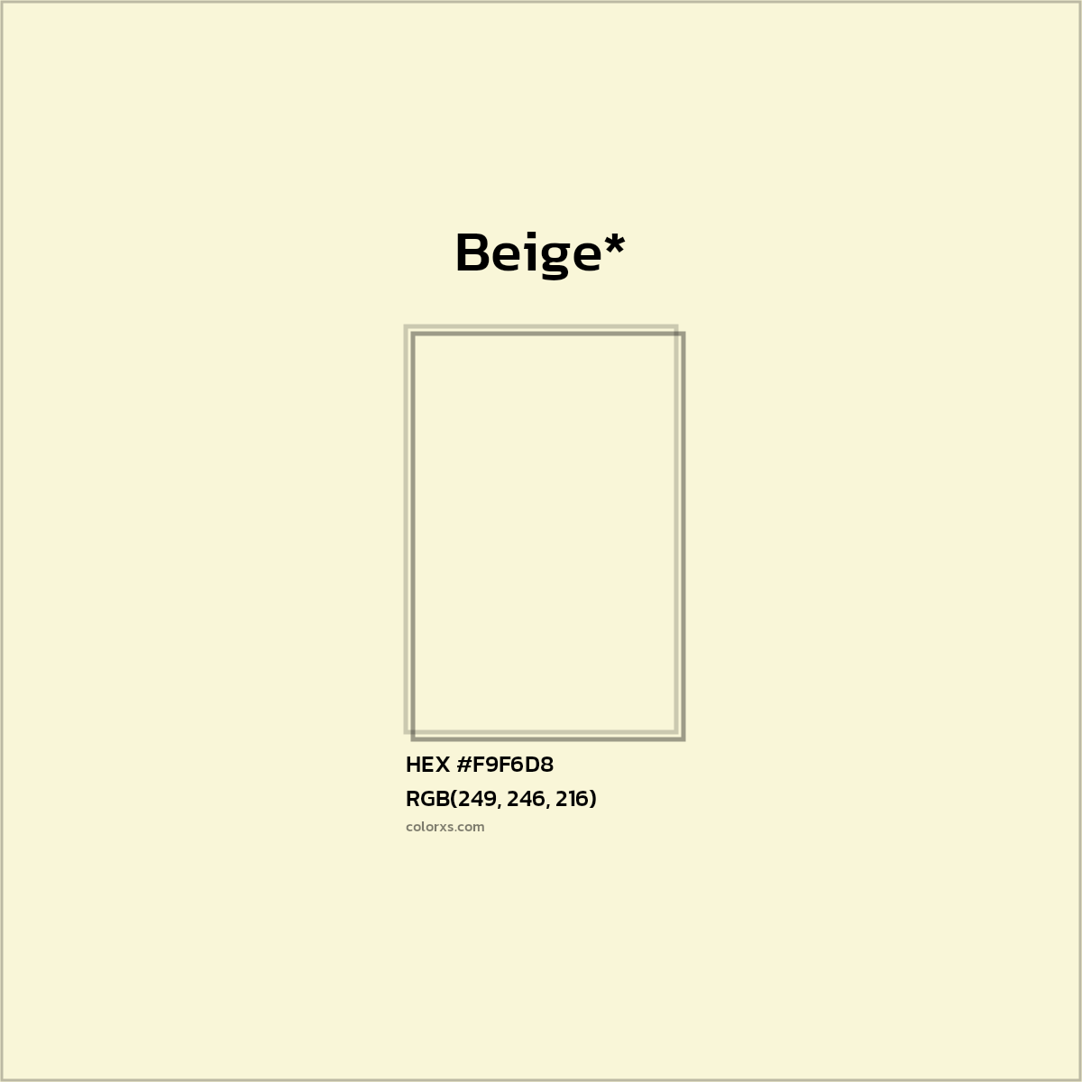 HEX #F9F6D8 Color Name, Color Code, Palettes, Similar Paints, Images