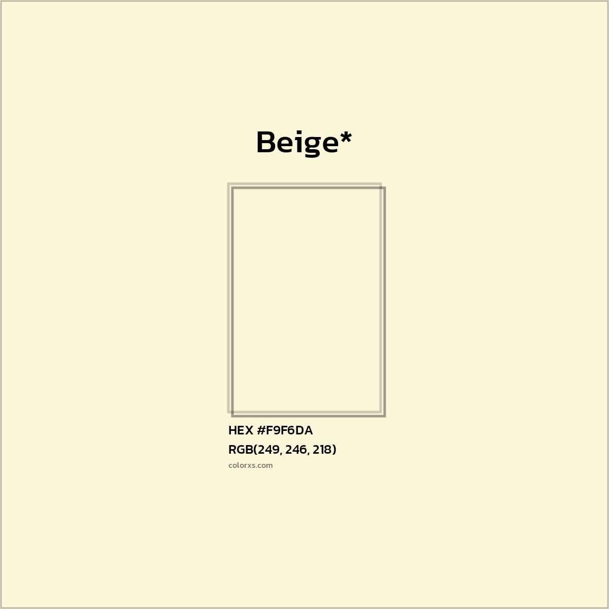 HEX #F9F6DA Color Name, Color Code, Palettes, Similar Paints, Images