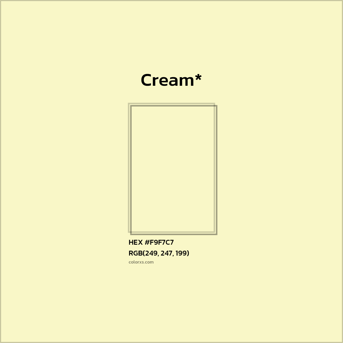 HEX #F9F7C7 Color Name, Color Code, Palettes, Similar Paints, Images
