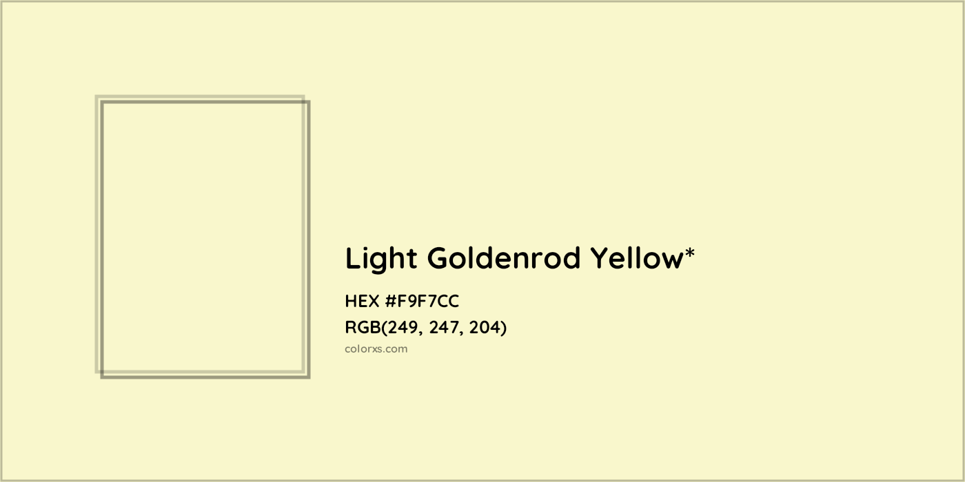 HEX #F9F7CC Color Name, Color Code, Palettes, Similar Paints, Images