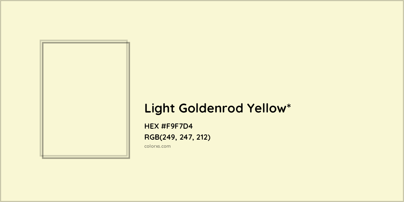 HEX #F9F7D4 Color Name, Color Code, Palettes, Similar Paints, Images