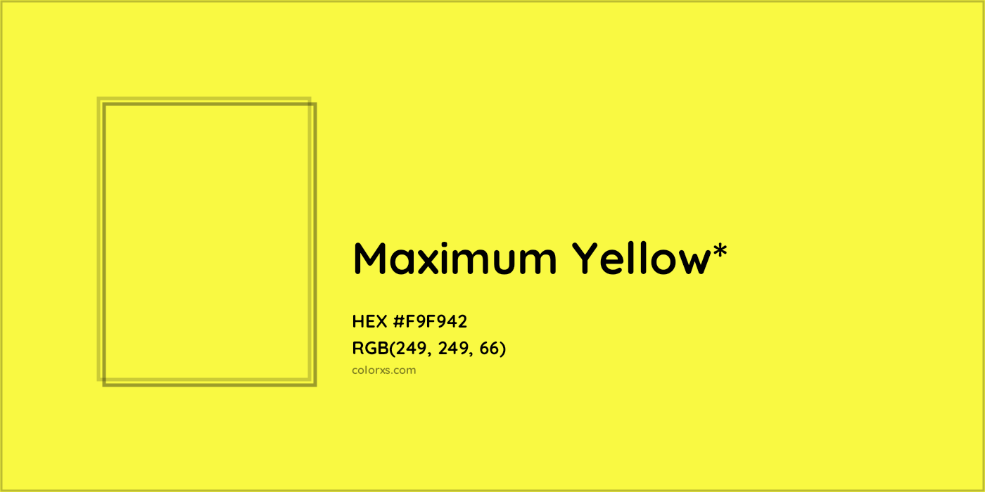 HEX #F9F942 Color Name, Color Code, Palettes, Similar Paints, Images
