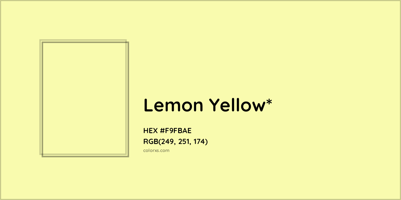 HEX #F9FBAE Color Name, Color Code, Palettes, Similar Paints, Images