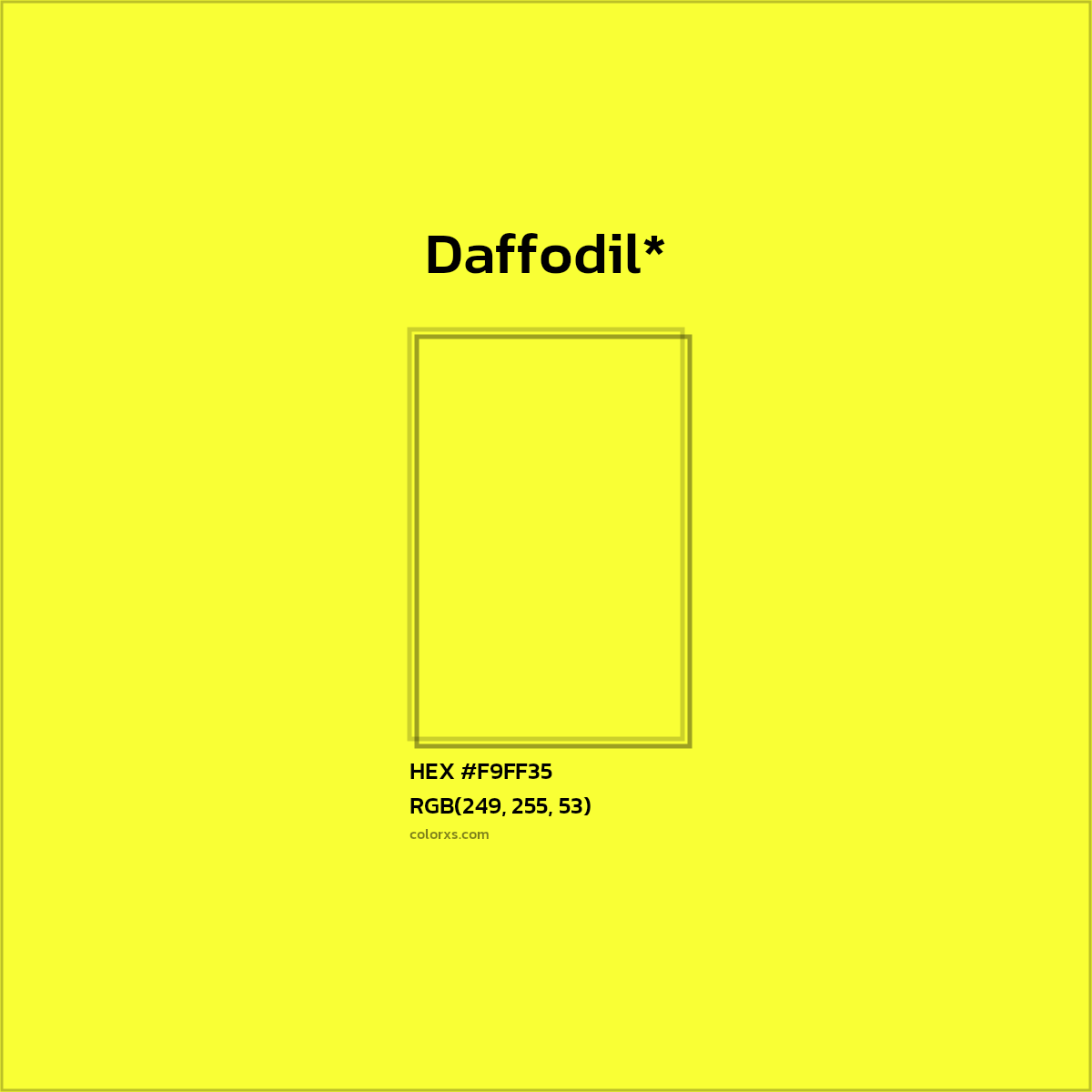 HEX #F9FF35 Color Name, Color Code, Palettes, Similar Paints, Images