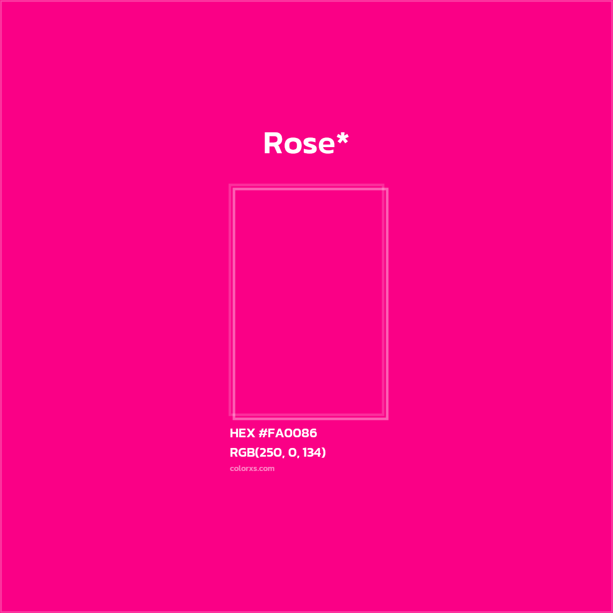 HEX #FA0086 Color Name, Color Code, Palettes, Similar Paints, Images