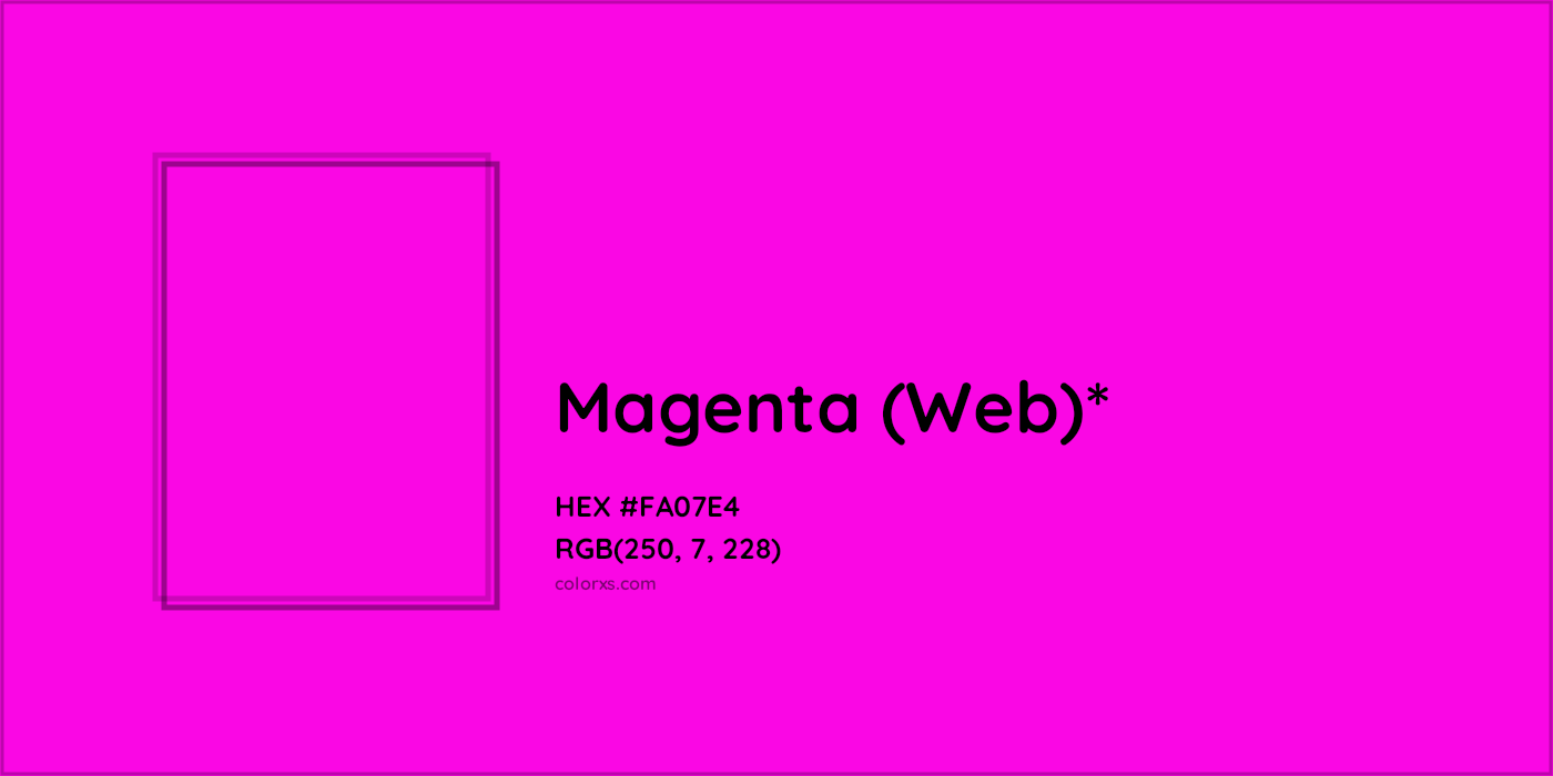 HEX #FA07E4 Color Name, Color Code, Palettes, Similar Paints, Images