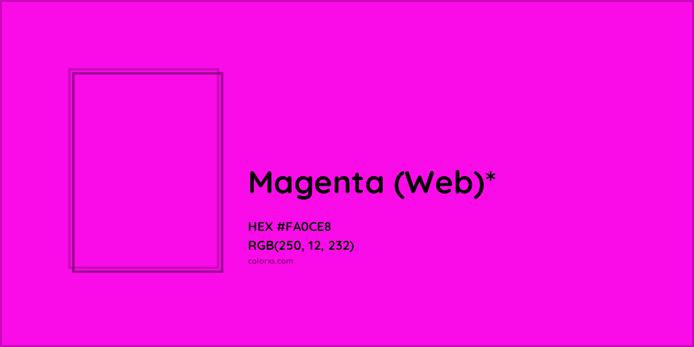 HEX #FA0CE8 Color Name, Color Code, Palettes, Similar Paints, Images