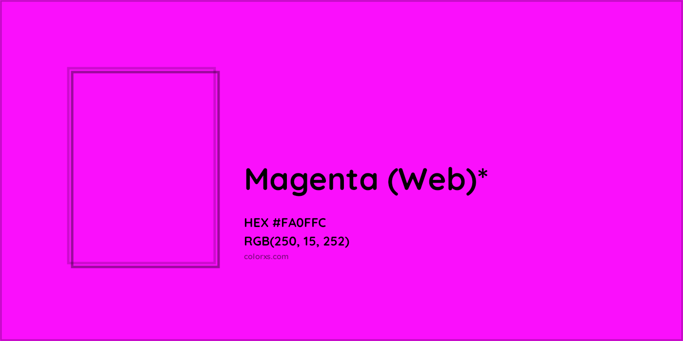 HEX #FA0FFC Color Name, Color Code, Palettes, Similar Paints, Images