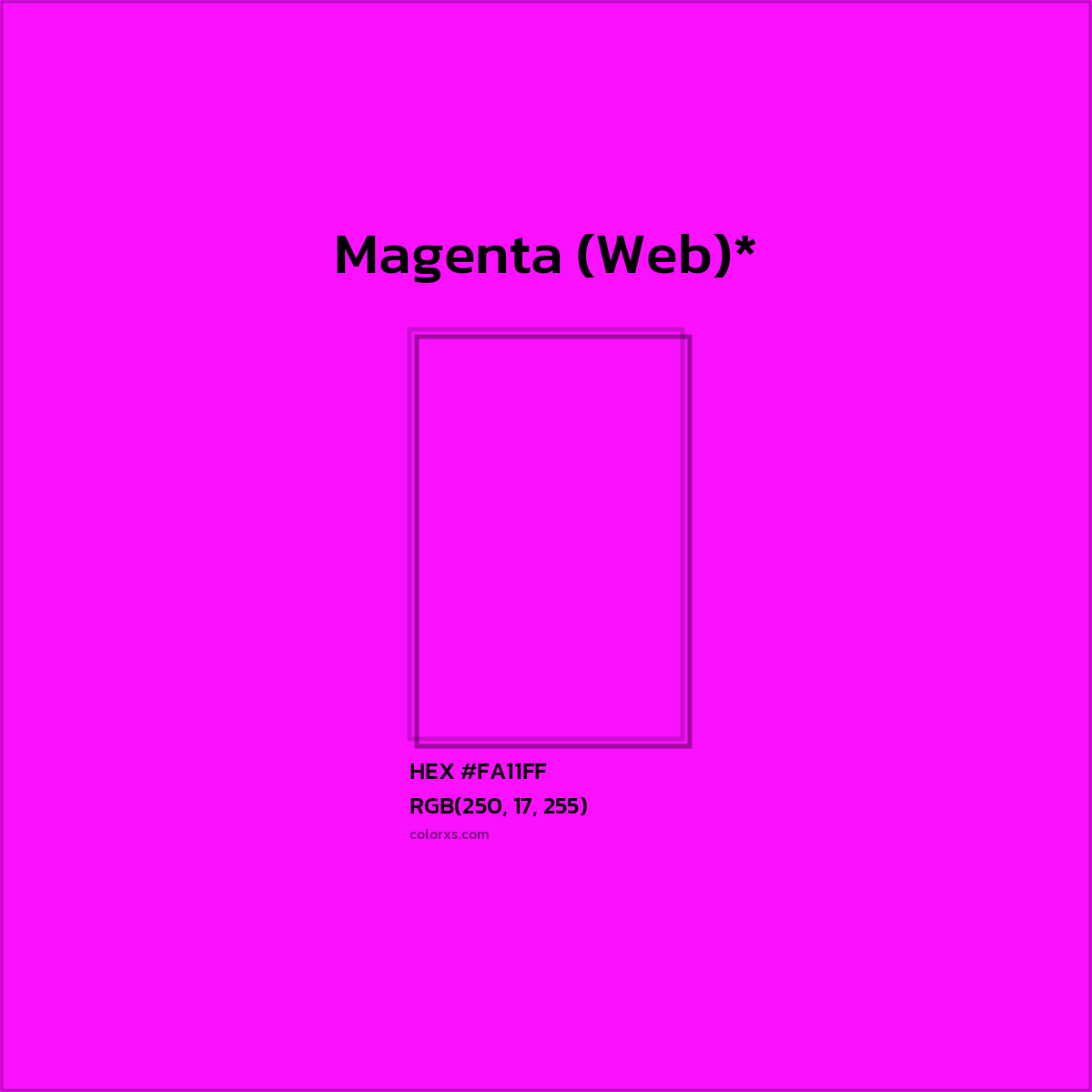 HEX #FA11FF Color Name, Color Code, Palettes, Similar Paints, Images