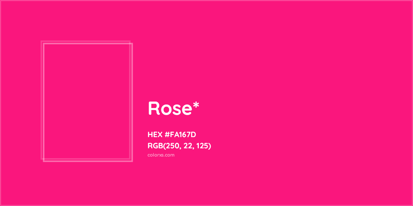HEX #FA167D Color Name, Color Code, Palettes, Similar Paints, Images