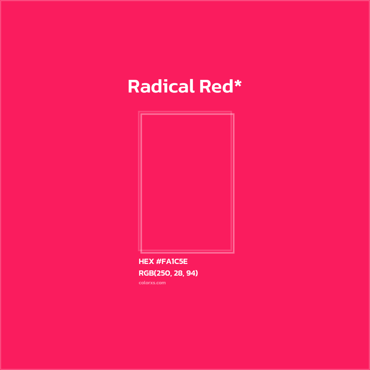 HEX #FA1C5E Color Name, Color Code, Palettes, Similar Paints, Images