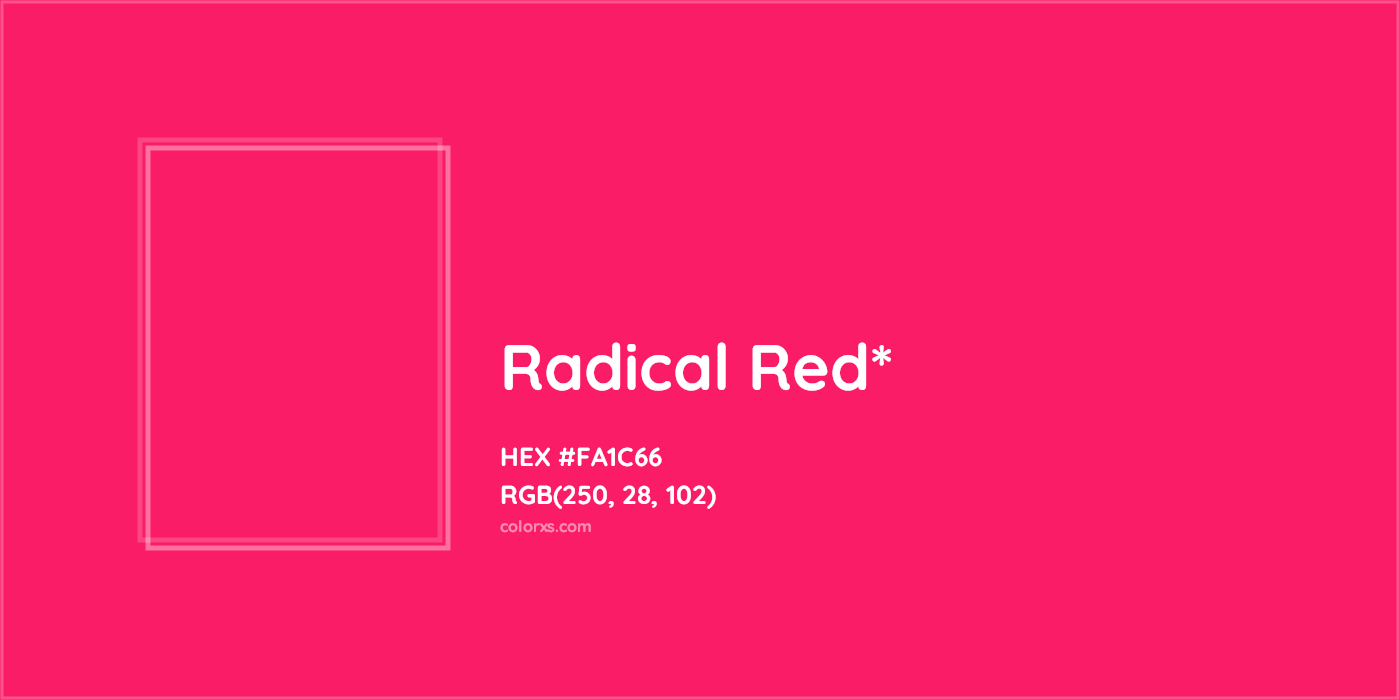 HEX #FA1C66 Color Name, Color Code, Palettes, Similar Paints, Images