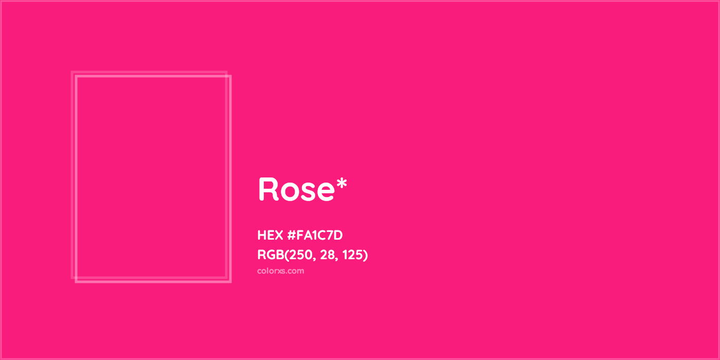 HEX #FA1C7D Color Name, Color Code, Palettes, Similar Paints, Images