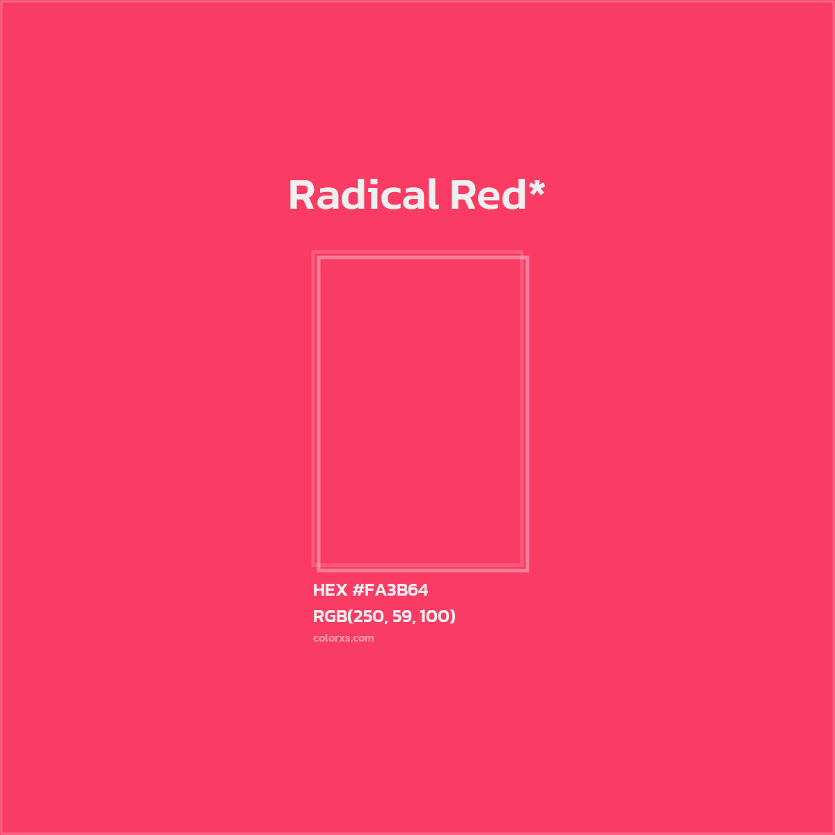 HEX #FA3B64 Color Name, Color Code, Palettes, Similar Paints, Images