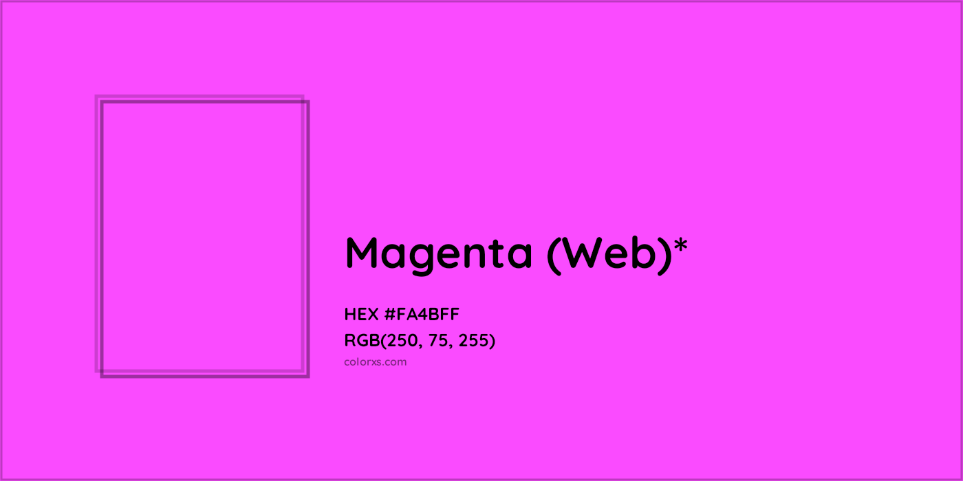 HEX #FA4BFF Color Name, Color Code, Palettes, Similar Paints, Images