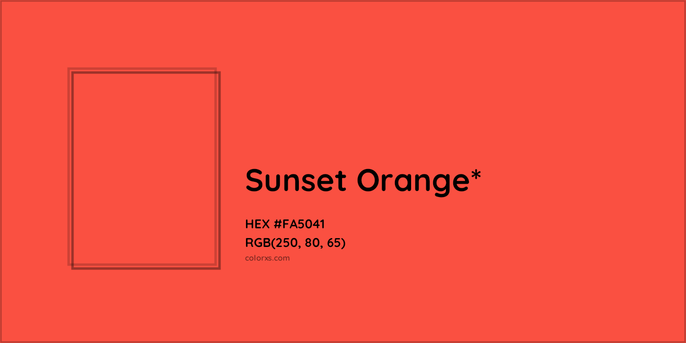 HEX #FA5041 Color Name, Color Code, Palettes, Similar Paints, Images