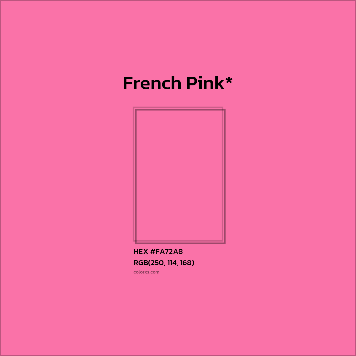 HEX #FA72A8 Color Name, Color Code, Palettes, Similar Paints, Images