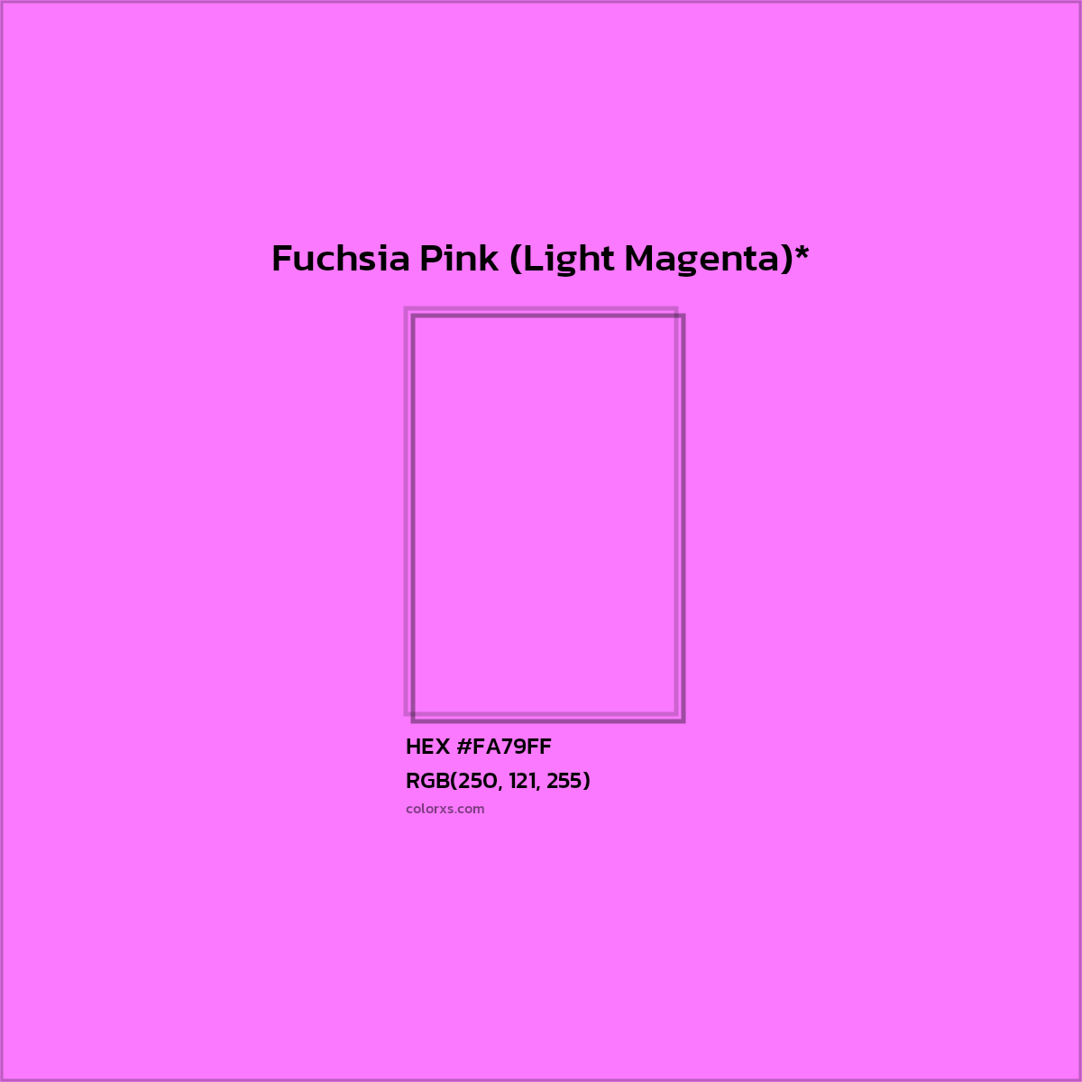 HEX #FA79FF Color Name, Color Code, Palettes, Similar Paints, Images