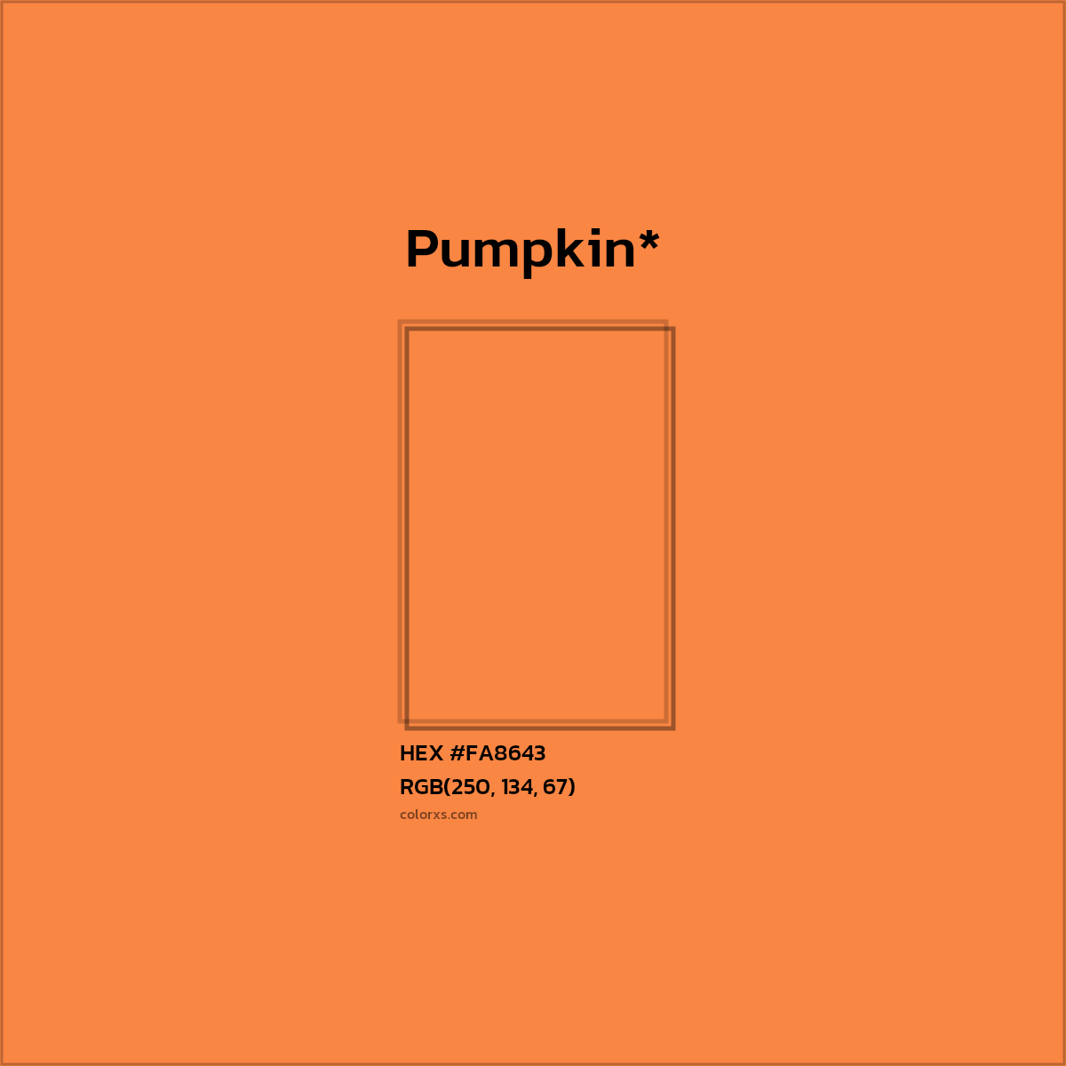HEX #FA8643 Color Name, Color Code, Palettes, Similar Paints, Images
