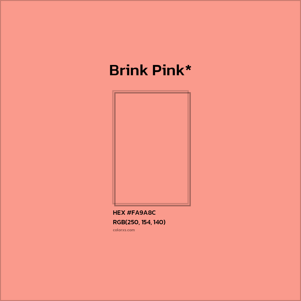 HEX #FA9A8C Color Name, Color Code, Palettes, Similar Paints, Images