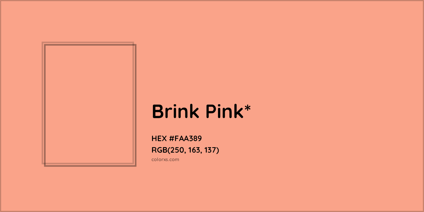 HEX #FAA389 Color Name, Color Code, Palettes, Similar Paints, Images