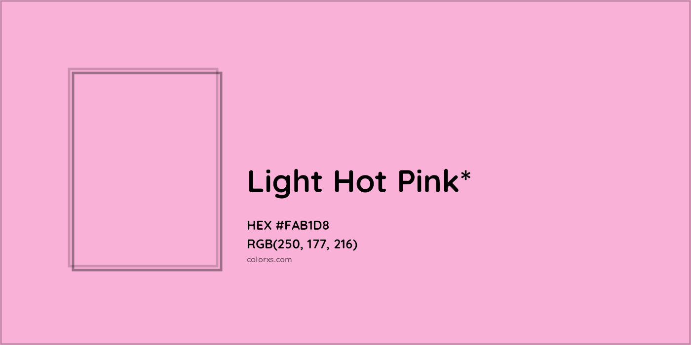 HEX #FAB1D8 Color Name, Color Code, Palettes, Similar Paints, Images