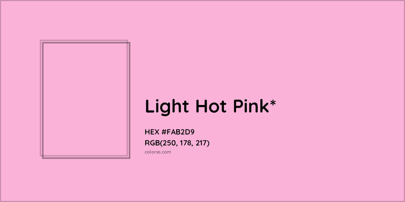 HEX #FAB2D9 Color Name, Color Code, Palettes, Similar Paints, Images