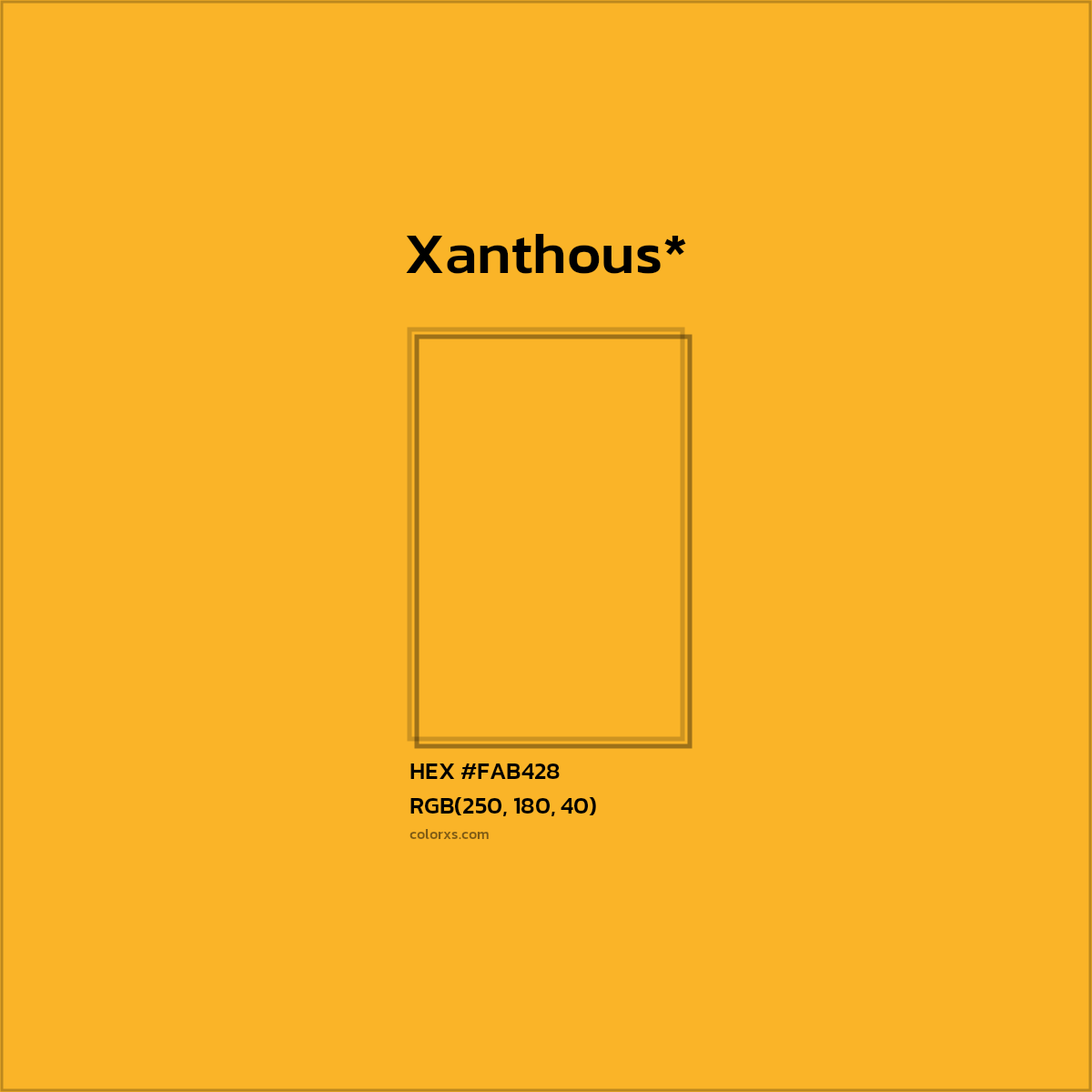 HEX #FAB428 Color Name, Color Code, Palettes, Similar Paints, Images