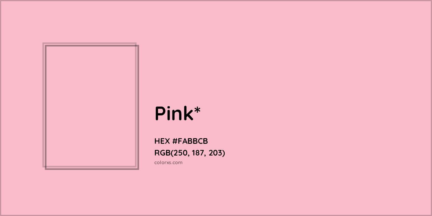 HEX #FABBCB Color Name, Color Code, Palettes, Similar Paints, Images