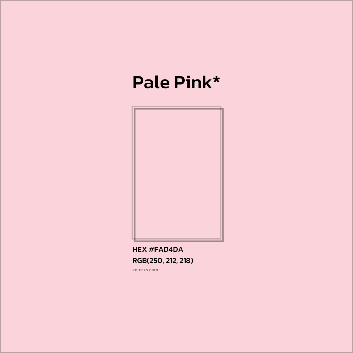 HEX #FAD4DA Color Name, Color Code, Palettes, Similar Paints, Images