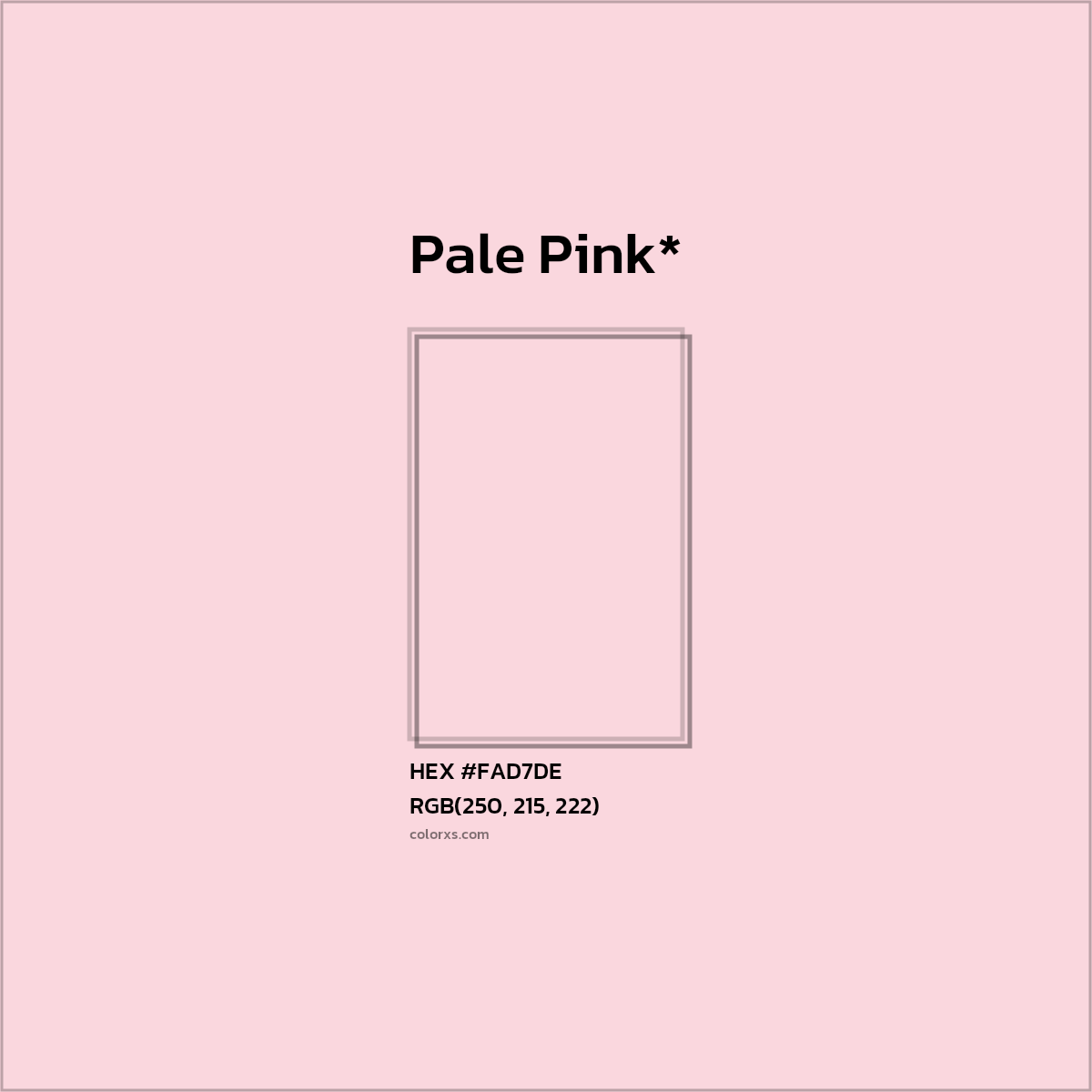 HEX #FAD7DE Color Name, Color Code, Palettes, Similar Paints, Images