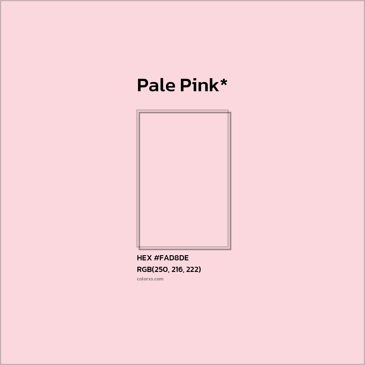 HEX #FAD8DE Color Name, Color Code, Palettes, Similar Paints, Images