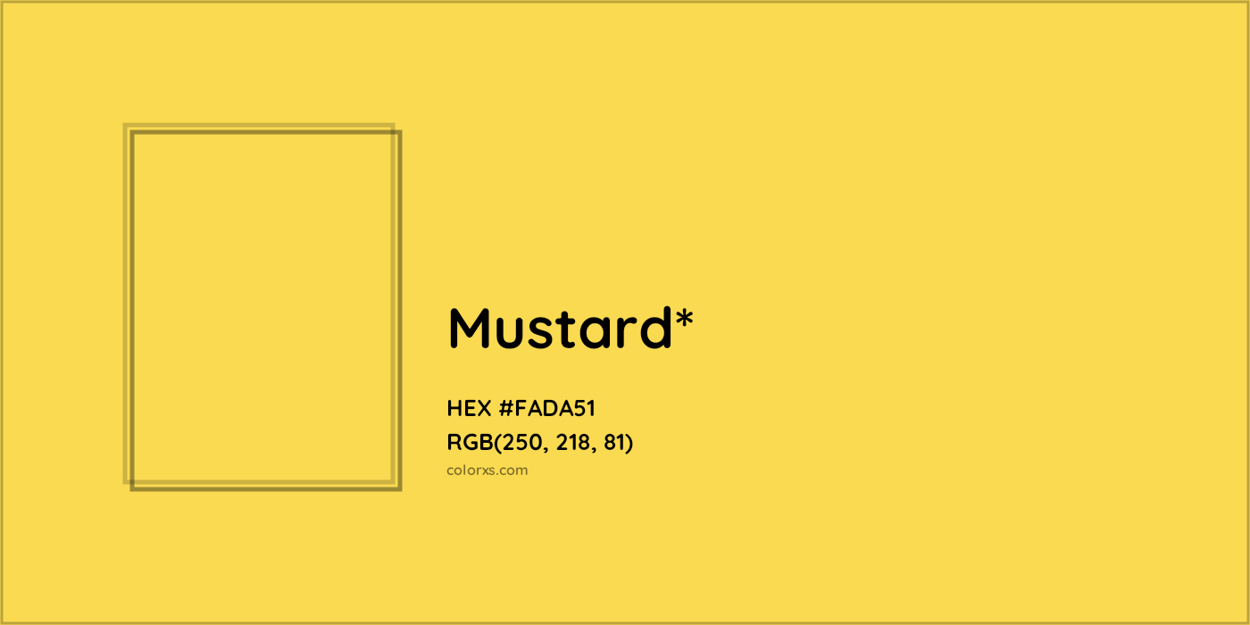 HEX #FADA51 Color Name, Color Code, Palettes, Similar Paints, Images