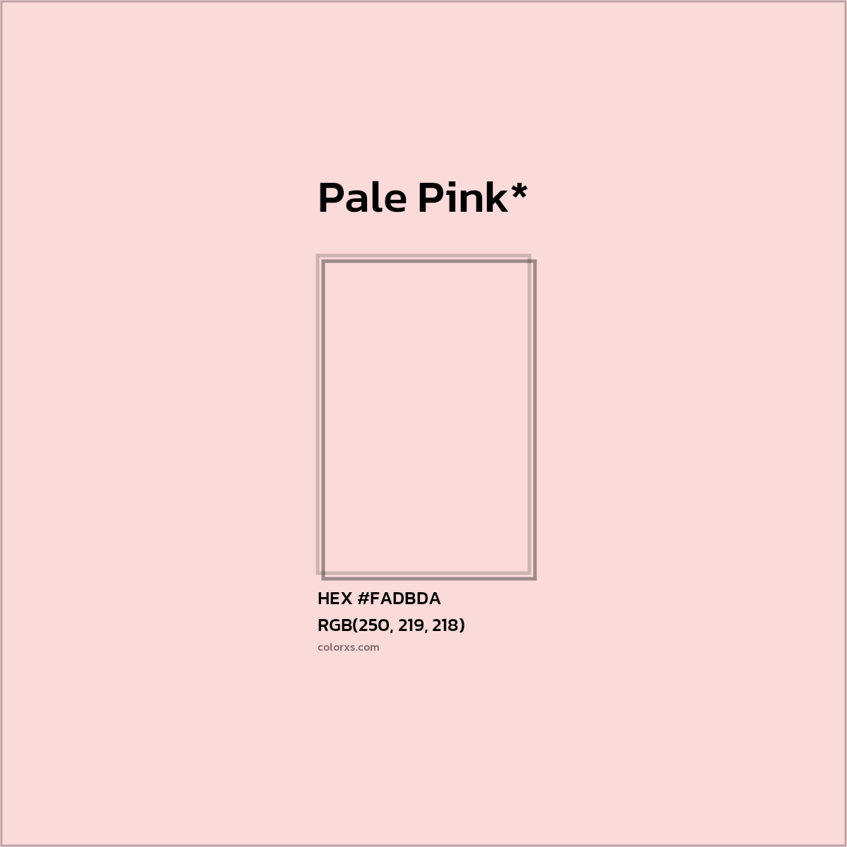 HEX #FADBDA Color Name, Color Code, Palettes, Similar Paints, Images