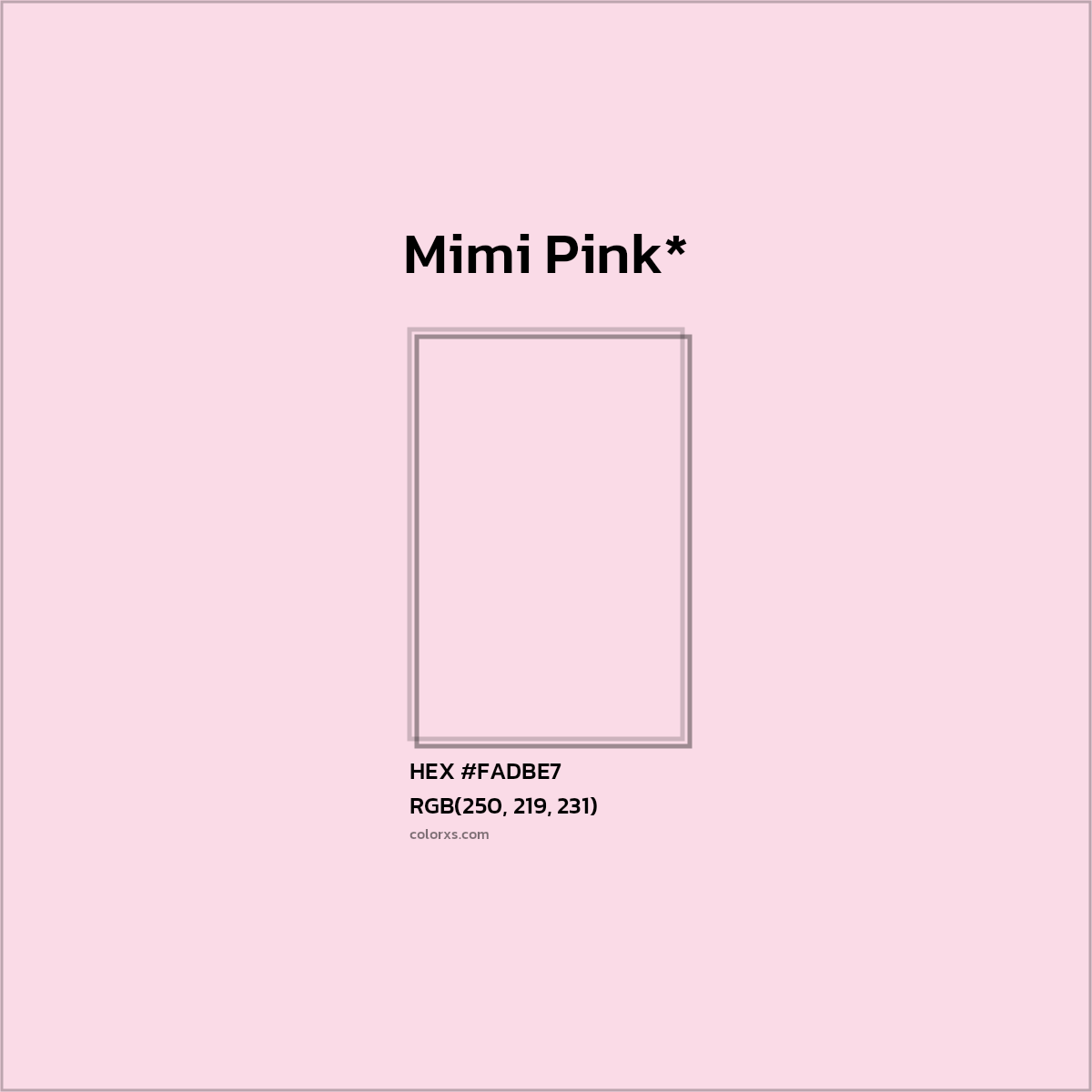 HEX #FADBE7 Color Name, Color Code, Palettes, Similar Paints, Images