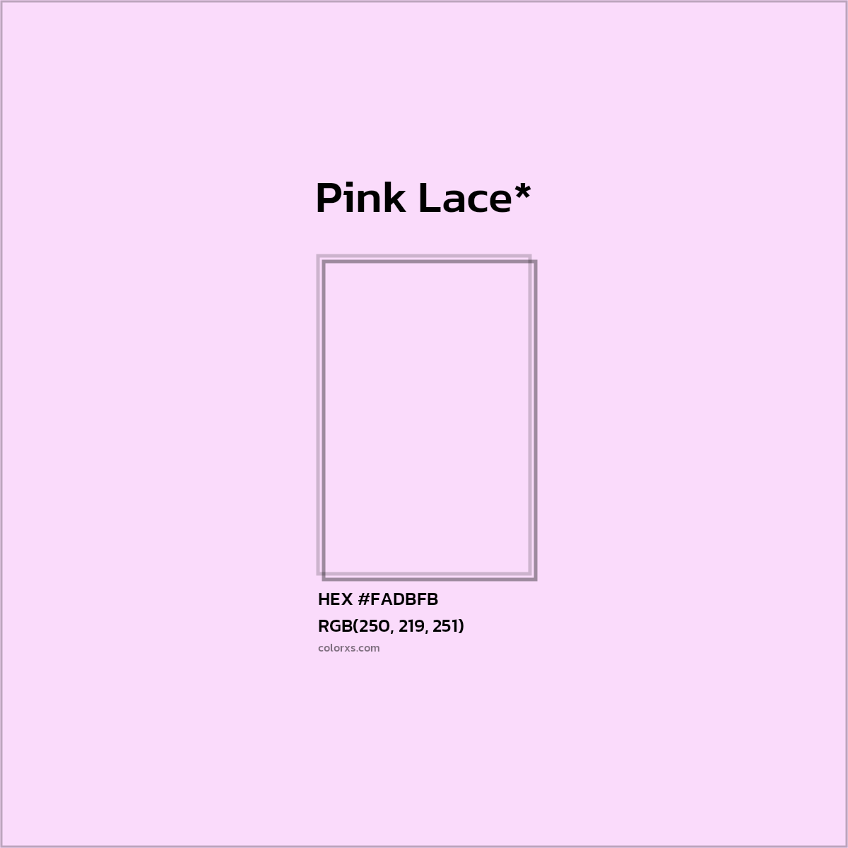 HEX #FADBFB Color Name, Color Code, Palettes, Similar Paints, Images