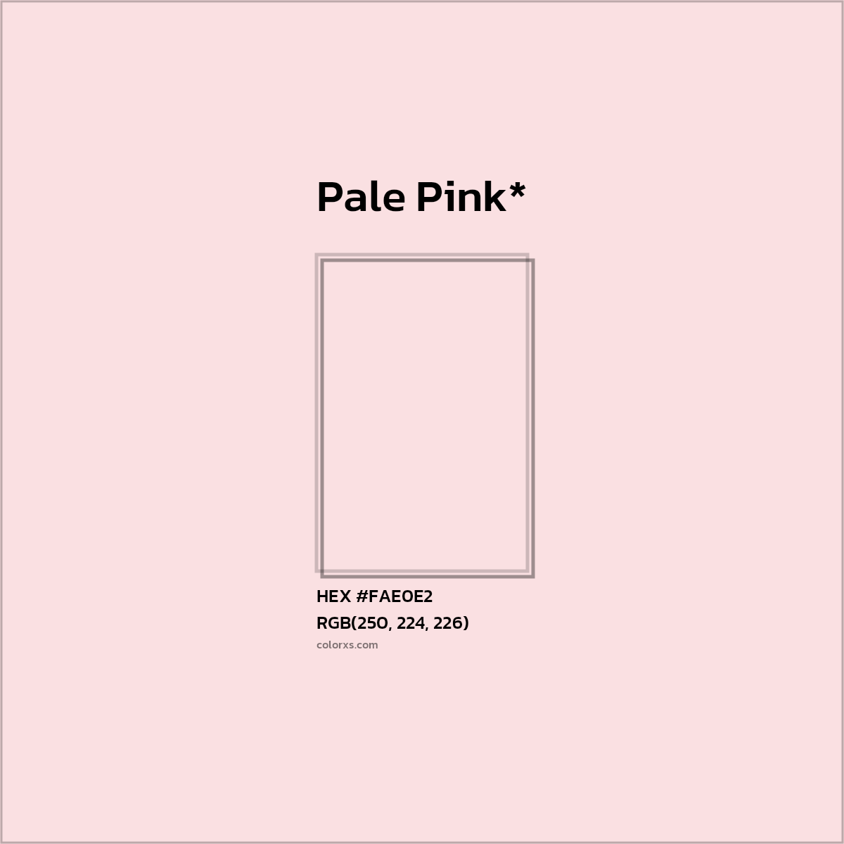 HEX #FAE0E2 Color Name, Color Code, Palettes, Similar Paints, Images