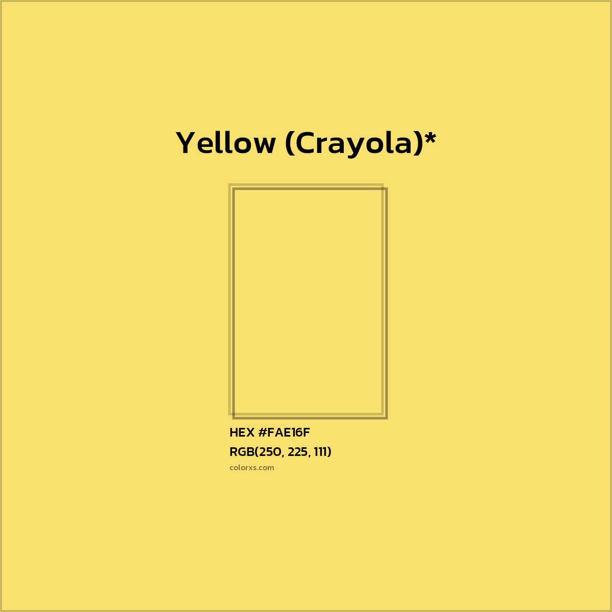 HEX #FAE16F Color Name, Color Code, Palettes, Similar Paints, Images