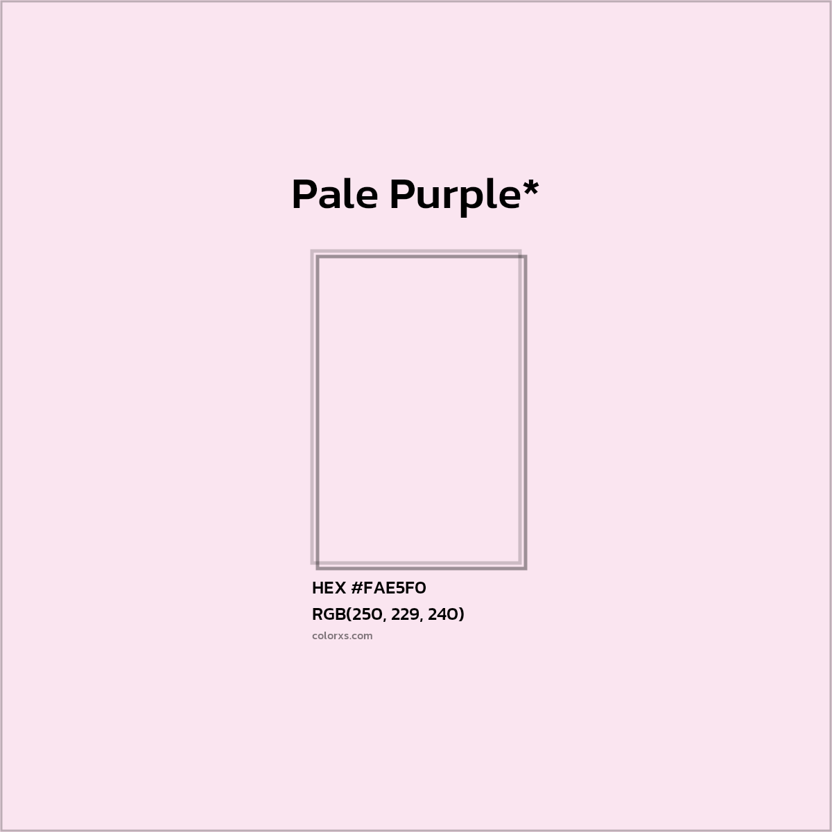 #FAE5F0 hex color. RGB, RYB, CMYK, HSL, HSV codes and color conversions. Matching color names, palettes, paints.