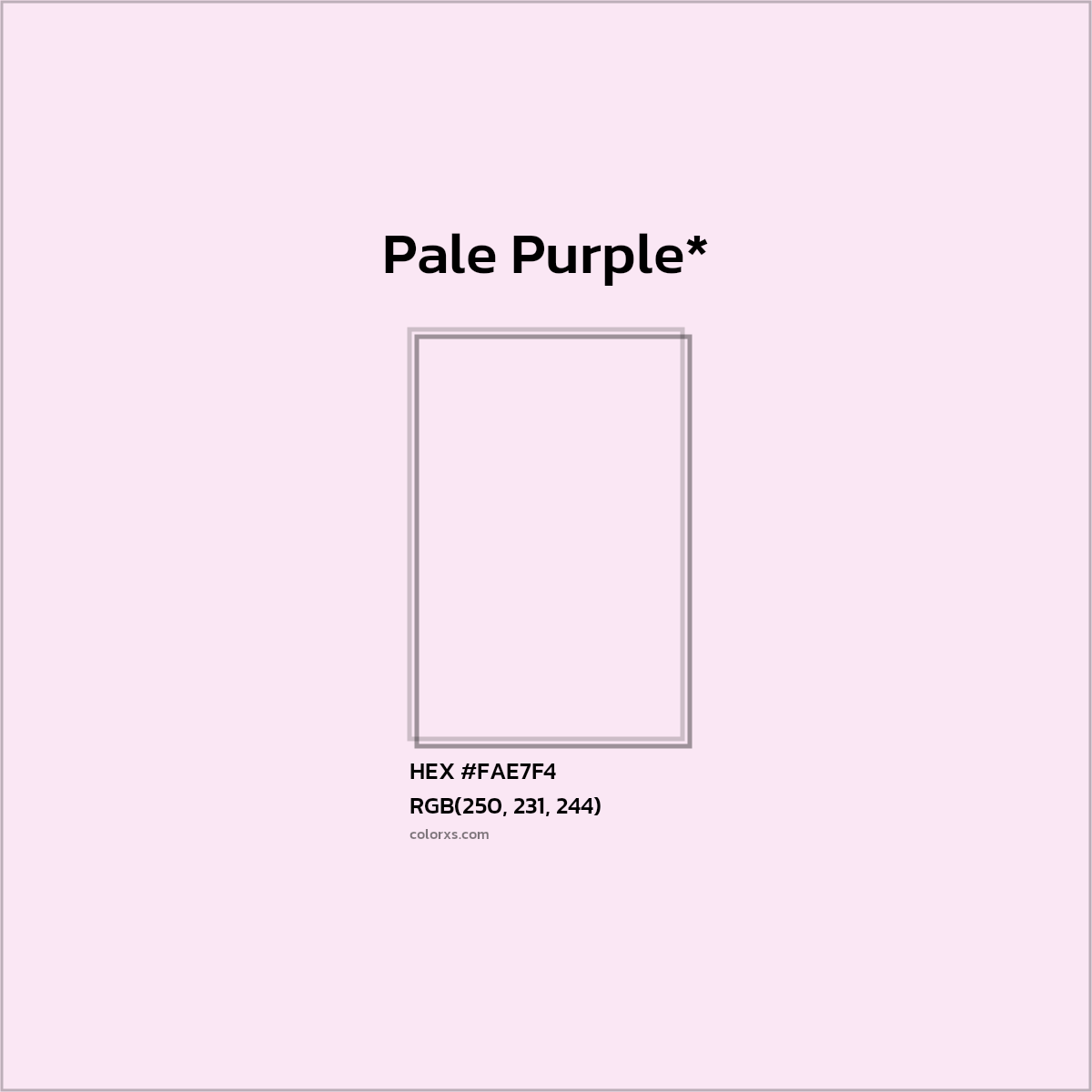 HEX #FAE7F4 Color Name, Color Code, Palettes, Similar Paints, Images