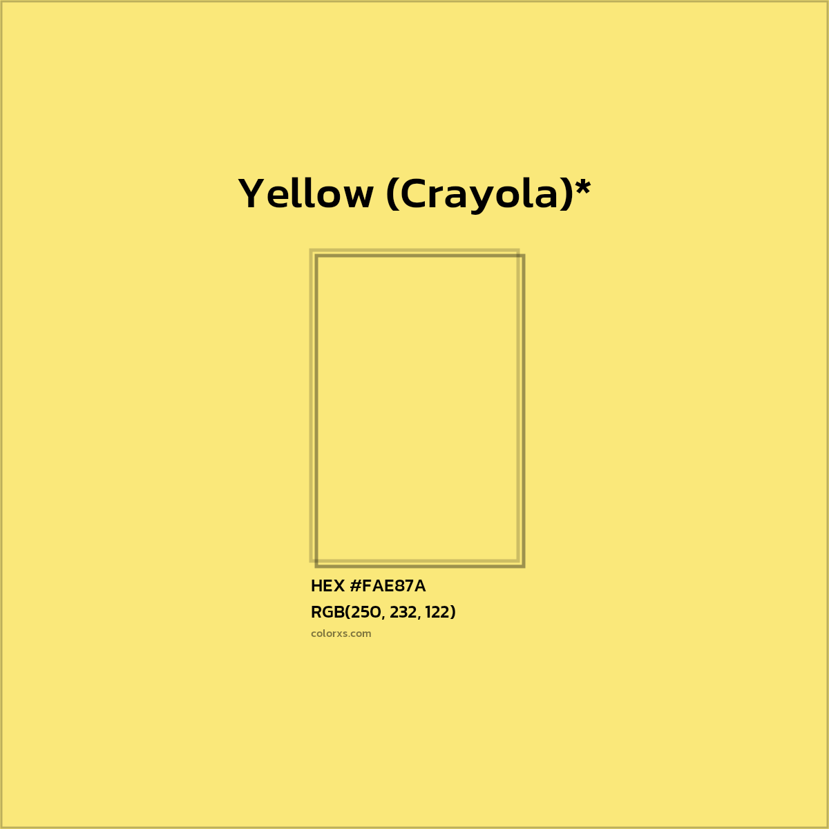HEX #FAE87A Color Name, Color Code, Palettes, Similar Paints, Images
