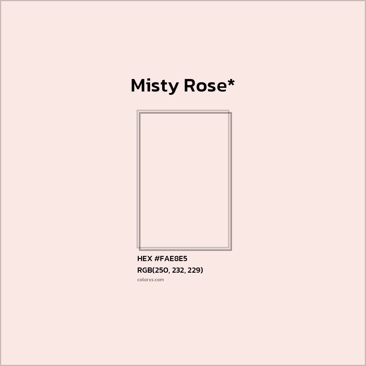 HEX #FAE8E5 Color Name, Color Code, Palettes, Similar Paints, Images