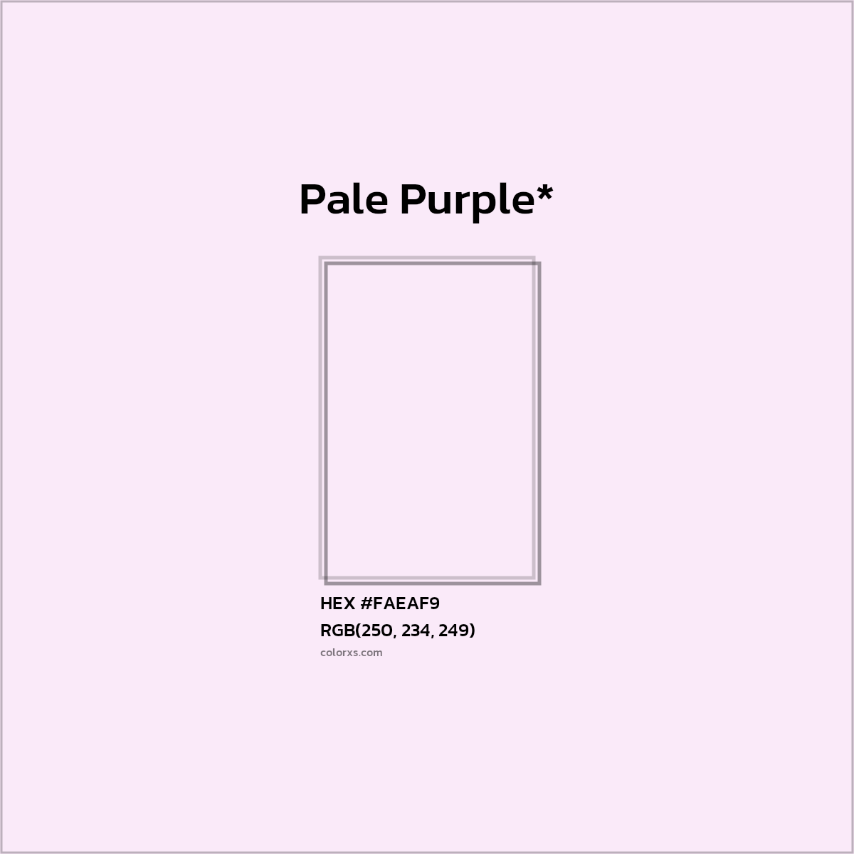 HEX #FAEAF9 Color Name, Color Code, Palettes, Similar Paints, Images