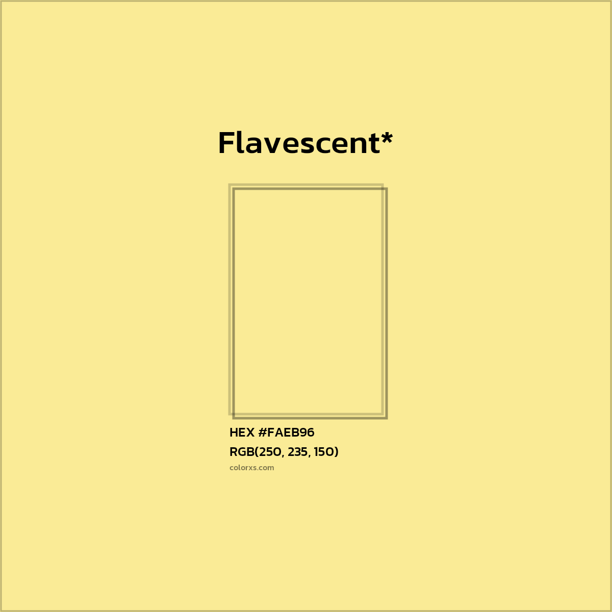 HEX #FAEB96 Color Name, Color Code, Palettes, Similar Paints, Images