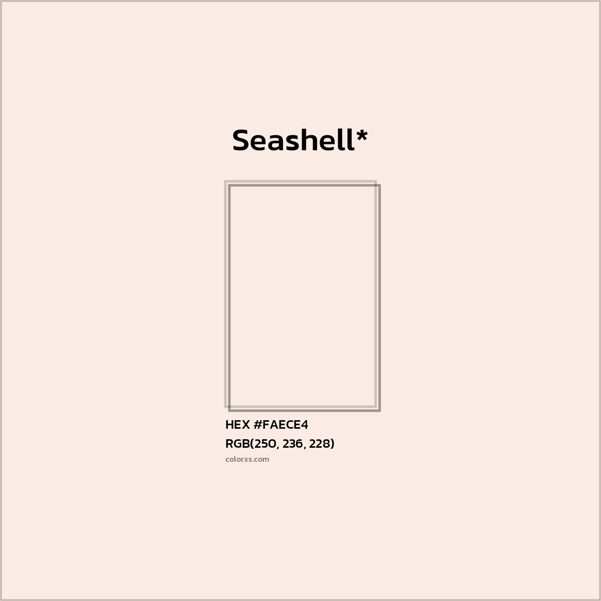 HEX #FAECE4 Color Name, Color Code, Palettes, Similar Paints, Images