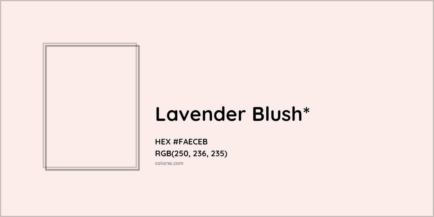 HEX #FAECEB Color Name, Color Code, Palettes, Similar Paints, Images