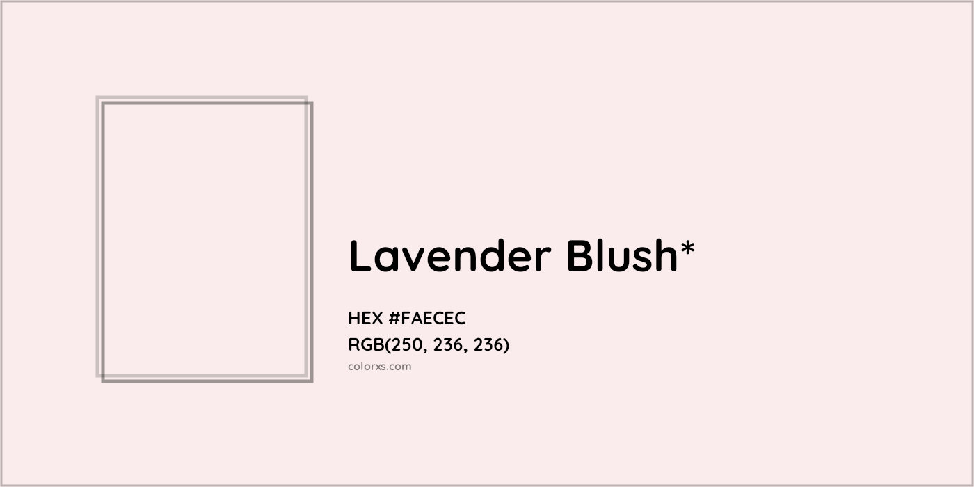HEX #FAECEC Color Name, Color Code, Palettes, Similar Paints, Images