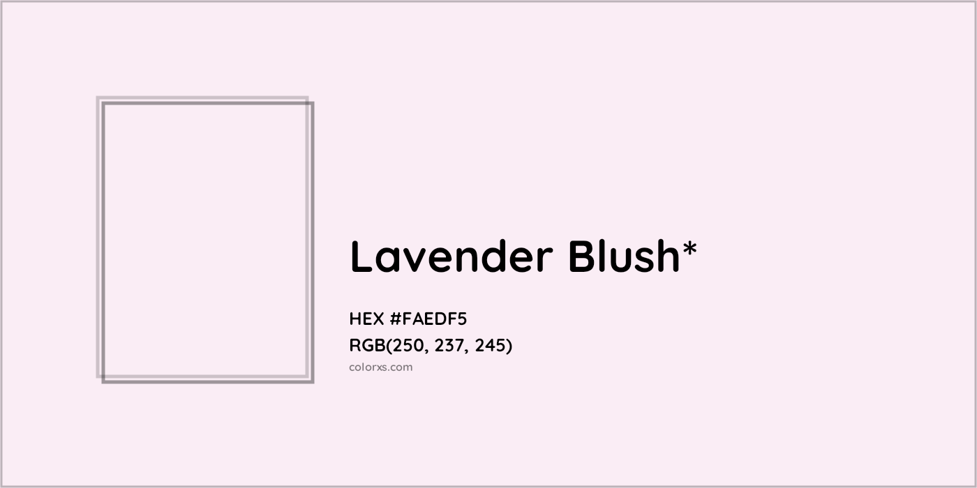 HEX #FAEDF5 Color Name, Color Code, Palettes, Similar Paints, Images