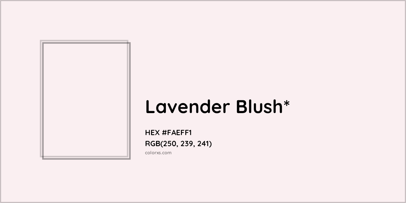 HEX #FAEFF1 Color Name, Color Code, Palettes, Similar Paints, Images