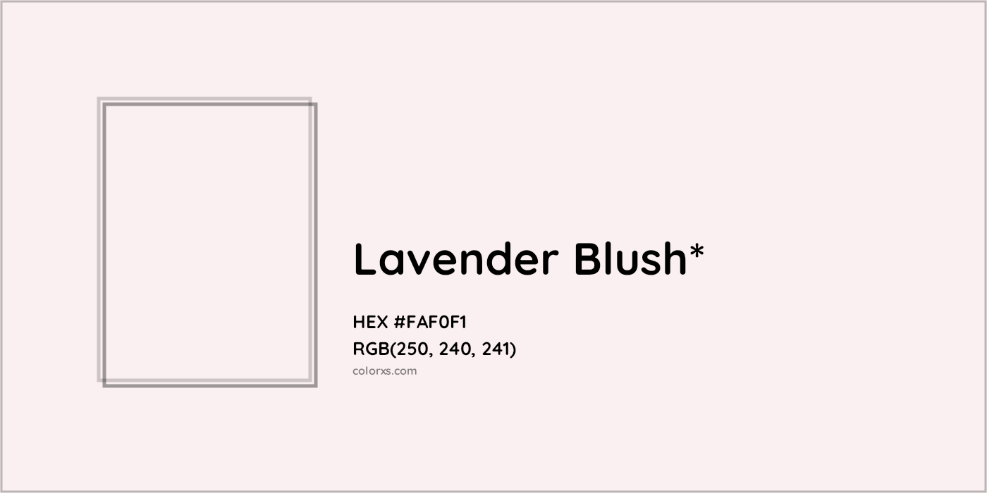 HEX #FAF0F1 Color Name, Color Code, Palettes, Similar Paints, Images